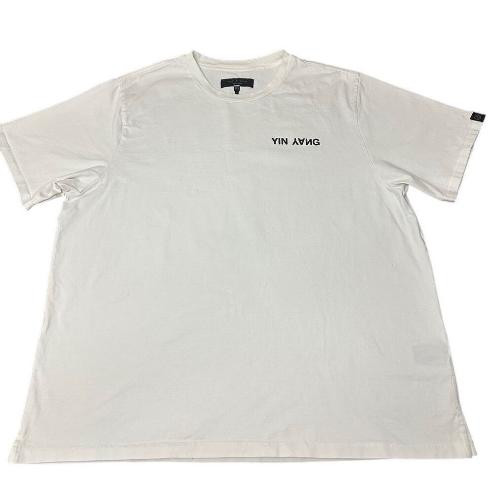Rag & Bone T Shirt XXL Mens Yin Yang Short Sleeve White Tee 2XL